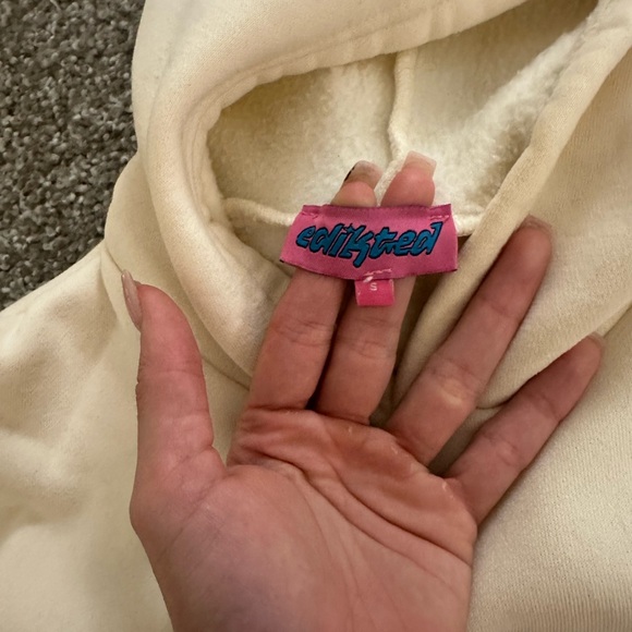 Edikted Cream Hoodie with Pink Label - Picture 3 of 3